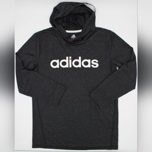 Boys Black & White Lightweight Hooded Long Sleeve Activewear Shirt | Size L (14/